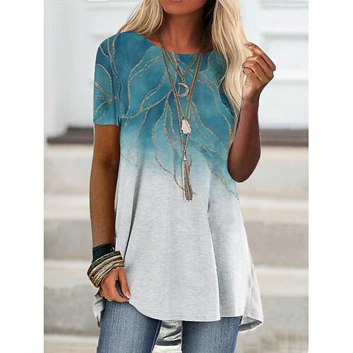 Women's T shirt Tee Graphic Patterned Daily Painting T shirt Tee Short Sleeve Print Round Neck Basic Light Blue S / 3D Print
Women's T shirt Tee Graphic Patterned Daily Painting T shirt Tee Short Sleeve Print Round Neck Basic Light Blue S / 3D Print