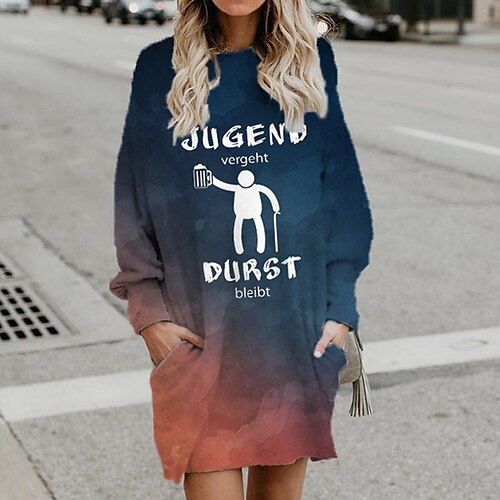 Women's Shift Dress Short Mini Dress Blue Long Sleeve Fall Color Gradient Letter Pocket Print Fall Winter Hooded Casual 2022 S M L XL XXL 3XL
Women's Shift Dress Short Mini Dress Blue Long Sleeve Fall Color Gradient Letter Pocket Print Fall Winter Hooded Casual 2022 S M L XL XXL 3XL