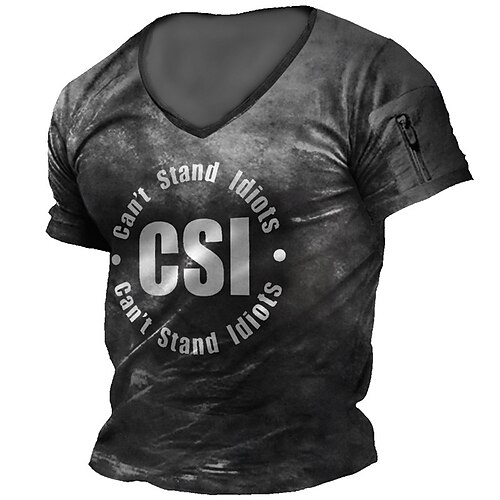 Men's T shirt Tee 3D Print Graphic Patterned Letter V Neck Street Casual Zipper Print Short Sleeve Tops Designer Fashion Classic Comfortable Dark Gray / Summer
Men's T shirt Tee 3D Print Graphic Patterned Letter V Neck Street Casual Zipper Print Short Sleeve Tops Designer Fashion Classic Comfortable Dark Gray / Summer