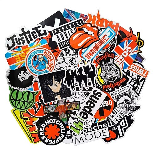 100Pcs Rock Band Stickers Music Car Stickers for Guitar Stickers Decals - Punk Rock Band Stickers Rock n Roll No Repeat Waterproof Laptop Sticker for IPad Electric Bass Drum Skateboard Motorcycle
100Pcs Rock Band Stickers Music Car Stickers for Guitar Stickers Decals - Punk Rock Band Stickers Rock n Roll No Repeat Waterproof Laptop Sticker for IPad Electric Bass Drum Skateboard Motorcycle