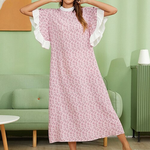 Women's Shift Dress Maxi long Dress Light Pink Short Sleeve Print Snowflake Chiffon Print Spring Summer High Neck Stylish Vacation Fashion Loose 2022 S M L XL
Women's Shift Dress Maxi long Dress Light Pink Short Sleeve Print Snowflake Chiffon Print Spring Summer High Neck Stylish Vacation Fashion Loose 2022 S M L XL