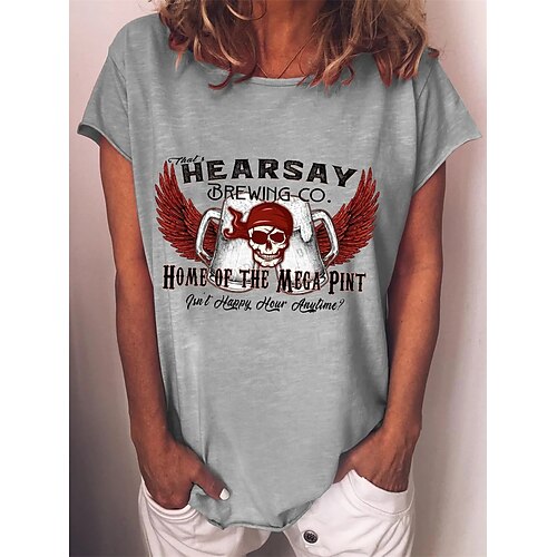 Women's T shirt Tee Letter Casual Daily T shirt Tee Short Sleeve Print Round Neck Basic Essential Green Blue Gray S
Women's T shirt Tee Letter Casual Daily T shirt Tee Short Sleeve Print Round Neck Basic Essential Green Blue Gray S