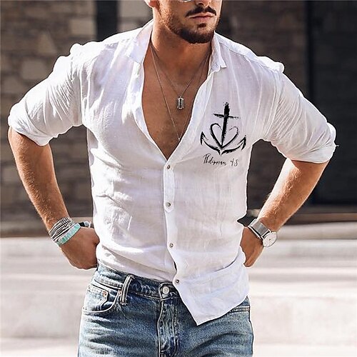 Men's Shirt Graphic Turndown White Hot Stamping Outdoor Street Long Sleeve Button-Down Print Clothing Apparel Fashion Designer Casual Big and Tall / Summer / Spring / Summer
Men's Shirt Graphic Turndown White Hot Stamping Outdoor Street Long Sleeve Button-Down Print Clothing Apparel Fashion Designer Casual Big and Tall / Summer / Spring / Summer