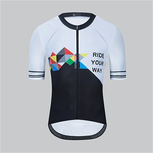 21Grams Men's Cycling Jersey Short Sleeve Bike Top with 3 Rear Pockets Mountain Bike MTB Road Bike Cycling Breathable Quick Dry Moisture Wicking Reflective Strips Black White Polyester Spandex Sports
21Grams Men's Cycling Jersey Short Sleeve Bike Top with 3 Rear Pockets Mountain Bike MTB Road Bike Cycling Breathable Quick Dry Moisture Wicking Reflective Strips Black White Polyester Spandex Sports