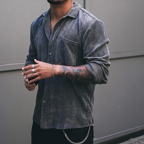 Men's Shirt Solid Color Turndown Street Daily Button-Down Long Sleeve Tops Casual Fashion Comfortable Black / Beach
Men's Shirt Solid Color Turndown Street Daily Button-Down Long Sleeve Tops Casual Fashion Comfortable Black / Beach
