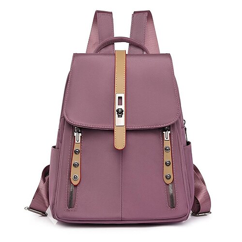 Women's School Bag Bookbag Mini Backpack Nylon Solid Color Zipper School Daily Black with khaki Black Blue Purple
Women's School Bag Bookbag Mini Backpack Nylon Solid Color Zipper School Daily Black with khaki Black Blue Purple