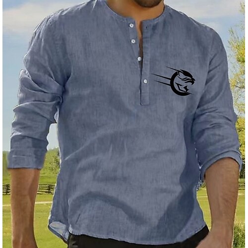 Men's Shirt Solid Color Tiger Round Neck Street Casual Button-Down Print Half Sleeve Tops Designer Casual Fashion Breathable Blue Red Beige / Summer
Men's Shirt Solid Color Tiger Round Neck Street Casual Button-Down Print Half Sleeve Tops Designer Casual Fashion Breathable Blue Red Beige / Summer