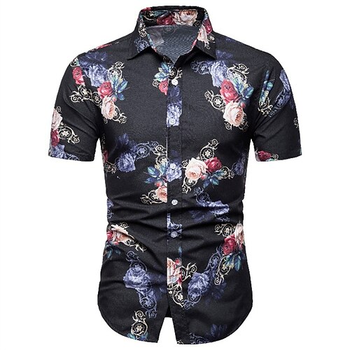 Men's Shirt 3D Print Floral Graphic Patterned Turndown Street Daily 3D Button-Down Short Sleeve Tops Casual Fashion Comfortable Black / Beach
Men's Shirt 3D Print Floral Graphic Patterned Turndown Street Daily 3D Button-Down Short Sleeve Tops Casual Fashion Comfortable Black / Beach
