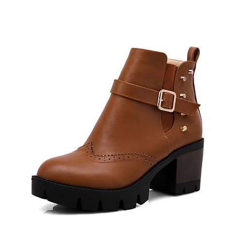Women's Boots Chelsea Boots Booties Ankle Boots Chunky Heel Round Toe Minimalism Daily PU Leather Zipper Fall Winter Solid Colored Light Brown Black Gray
Women's Boots Chelsea Boots Booties Ankle Boots Chunky Heel Round Toe Minimalism Daily PU Leather Zipper Fall Winter Solid Colored Light Brown Black Gray