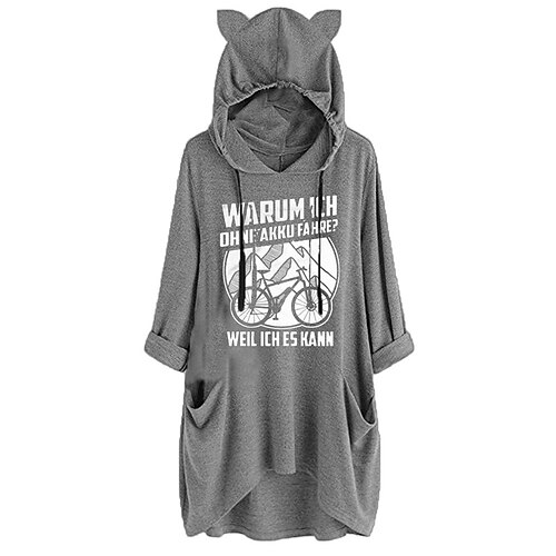 Women's Shift Dress Short Mini Dress Blue Gray Fuchsia Long Sleeve Print Letter Pocket Print Fall Spring Hooded Casual 2022 S M L XL XXL 3XL
Women's Shift Dress Short Mini Dress Blue Gray Fuchsia Long Sleeve Print Letter Pocket Print Fall Spring Hooded Casual 2022 S M L XL XXL 3XL