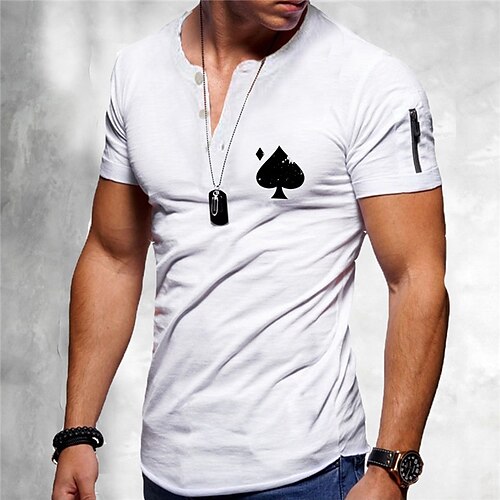 Men's T shirt Tee Graphic Patterned Poker Crew Neck Street Daily Patchwork Short Sleeve Tops Designer Casual Fashion Comfortable White / Summer
Men's T shirt Tee Graphic Patterned Poker Crew Neck Street Daily Patchwork Short Sleeve Tops Designer Casual Fashion Comfortable White / Summer