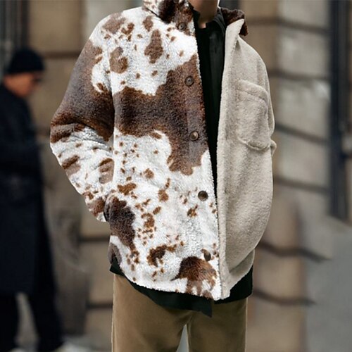 Men's Winter Jacket Winter Coat Sherpa jacket Fleece Jacket Casual Jacket Windproof Warm Street Daily Holiday Single Breasted Lapel Streetwear Casual Jacket Outerwear Color Block Pocket Milky White
Men's Winter Jacket Winter Coat Sherpa jacket Fleece Jacket Casual Jacket Windproof Warm Street Daily Holiday Single Breasted Lapel Streetwear Casual Jacket Outerwear Color Block Pocket Milky White