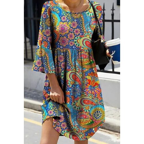 Women's Casual Dress Mini Dress Blue 3/4 Length Sleeve Ruched Winter Fall Autumn Crew Neck Fashion Weekend 2022 S M L XL XXL 3XL 4XL
Women's Casual Dress Mini Dress Blue 3/4 Length Sleeve Ruched Winter Fall Autumn Crew Neck Fashion Weekend 2022 S M L XL XXL 3XL 4XL