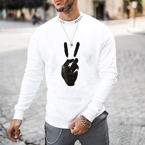 Men's Sweatshirt Pullover Graphic Patterned Hand Print Daily Holiday Going out Hot Stamping Casual Streetwear Hoodies Sweatshirts White
Men's Sweatshirt Pullover Graphic Patterned Hand Print Daily Holiday Going out Hot Stamping Casual Streetwear Hoodies Sweatshirts White