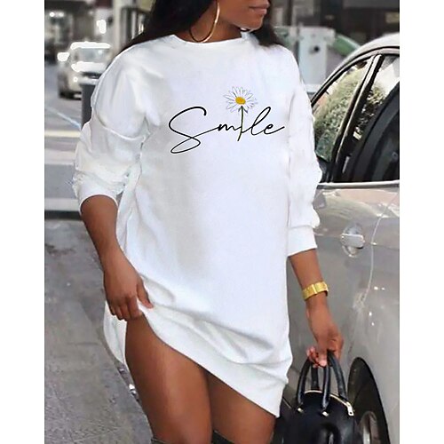 Women's Shift Dress Short Mini Dress White Long Sleeve Floral Letter Print Fall Spring Crew Neck Casual Fashion 2022 S M L XL XXL 3XL
Women's Shift Dress Short Mini Dress White Long Sleeve Floral Letter Print Fall Spring Crew Neck Casual Fashion 2022 S M L XL XXL 3XL