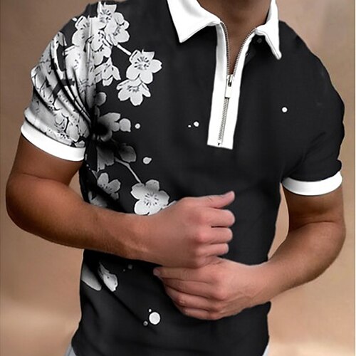 Men's Collar Polo Shirt Golf Shirt Graphic Floral Turndown Black 3D Print Street Daily Short Sleeve Zipper 3D Clothing Apparel Fashion Casual Breathable Comfortable / Beach
Men's Collar Polo Shirt Golf Shirt Graphic Floral Turndown Black 3D Print Street Daily Short Sleeve Zipper 3D Clothing Apparel Fashion Casual Breathable Comfortable / Beach