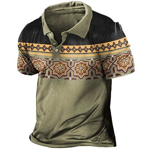 Men's Collar Polo Shirt Golf Shirt Floral Geometry Turndown Brown 3D Print Outdoor Street Short Sleeves Button-Down Print Clothing Apparel Fashion Casual Breathable / Summer / Spring / Summer
Men's Collar Polo Shirt Golf Shirt Floral Geometry Turndown Brown 3D Print Outdoor Street Short Sleeves Button-Down Print Clothing Apparel Fashion Casual Breathable / Summer / Spring / Summer