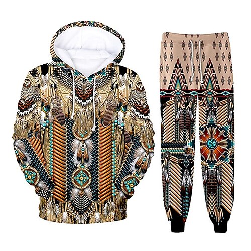 Men's Tracksuit Hoodies Set Graphic Patterned Tribal 2 Piece Print Sports Outdoor Casual Sports 3D Print Sportswear Basic Essential Hoodies Sweatshirts Brown
Men's Tracksuit Hoodies Set Graphic Patterned Tribal 2 Piece Print Sports Outdoor Casual Sports 3D Print Sportswear Basic Essential Hoodies Sweatshirts Brown