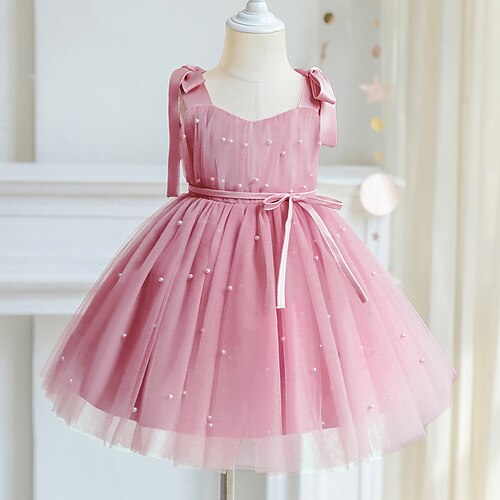 Kids Little Girls' Dress Solid Colored Tulle Dress Party Birthday Beaded Pleated Bow Black Blue Pink Knee-length Sleeveless Princess Sweet Dresses Spring Summer Slim 1 PC 3-10 Years
Kids Little Girls' Dress Solid Colored Tulle Dress Party Birthday Beaded Pleated Bow Black Blue Pink Knee-length Sleeveless Princess Sweet Dresses Spring Summer Slim 1 PC 3-10 Years