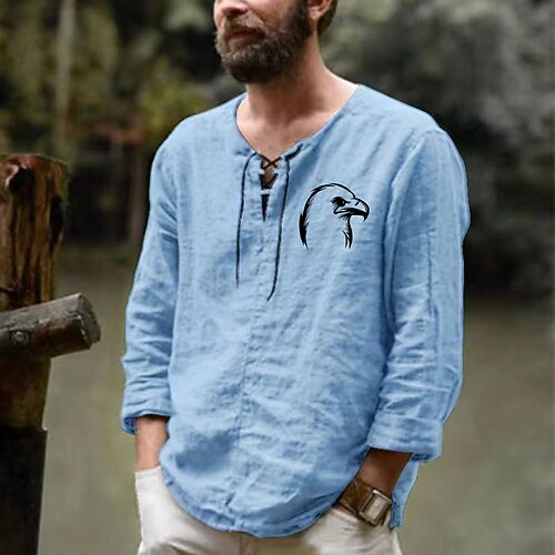 Men's Shirt Graphic Patterned Solid Color Bird V Neck Casual Daily Drawstring Long Sleeve Tops Casual Exaggerated White Black Blue
Men's Shirt Graphic Patterned Solid Color Bird V Neck Casual Daily Drawstring Long Sleeve Tops Casual Exaggerated White Black Blue