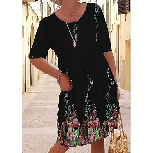 Women's Shift Dress Short Mini Dress White Black Navy Blue Half Sleeve Floral Pocket Print Fall Spring Round Neck Casual Fashion 2022 XS S M L XL XXL 3XL 4XL 5XL 6XL
Women's Shift Dress Short Mini Dress White Black Navy Blue Half Sleeve Floral Pocket Print Fall Spring Round Neck Casual Fashion 2022 XS S M L XL XXL 3XL 4XL 5XL 6XL