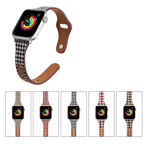 1pc Smart Watch Band Compatible with Apple iWatch 38/40/41mm 42/44/45mm Genuine Leather Canvas Adjustable Shockproof Leather Loop for iWatch Smartwatch Strap Wristband for Series 7 / SE / 6/5/4/3/2/1
1pc Smart Watch Band Compatible with Apple iWatch 38/40/41mm 42/44/45mm Genuine Leather Canvas Adjustable Shockproof Leather Loop for iWatch Smartwatch Strap Wristband for Series 7 / SE / 6/5/4/3/2/1