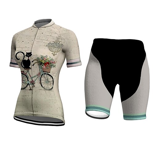 21Grams Women's Cycling Jersey with Shorts Short Sleeve Mountain Bike MTB Road Bike Cycling Cream Cat Bike Clothing Suit 3D Pad Breathable Quick Dry Moisture Wicking Reflective Strips Polyester
21Grams Women's Cycling Jersey with Shorts Short Sleeve Mountain Bike MTB Road Bike Cycling Cream Cat Bike Clothing Suit 3D Pad Breathable Quick Dry Moisture Wicking Reflective Strips Polyester