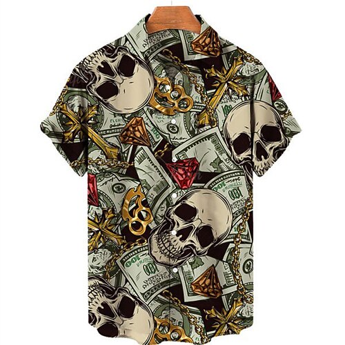 Men's Shirt Graphic Shirt Graphic Skull Turndown Green 3D Print Outdoor Street Short Sleeves Button-Down Print Clothing Apparel Fashion Designer Casual Breathable / Summer / Spring / Summer
Men's Shirt Graphic Shirt Graphic Skull Turndown Green 3D Print Outdoor Street Short Sleeves Button-Down Print Clothing Apparel Fashion Designer Casual Breathable / Summer / Spring / Summer
