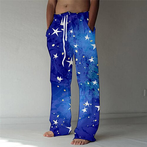 Men's Trousers Beach Pants Pocket Drawstring Elastic Waist Star Graphic Prints Comfort Breathable Casual Daily Holiday Streetwear Designer Blue / Spring / Summer / Elasticity
Men's Trousers Beach Pants Pocket Drawstring Elastic Waist Star Graphic Prints Comfort Breathable Casual Daily Holiday Streetwear Designer Blue / Spring / Summer / Elasticity