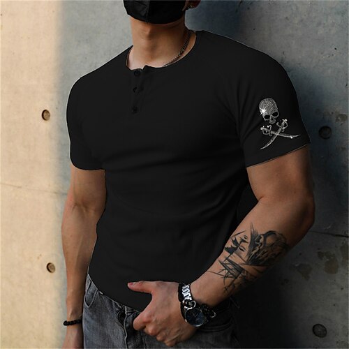 Men's T shirt Tee Hot Stamping Graphic Patterned Skull Crew Neck Street Daily Button-Down Print Short Sleeve Tops Designer Casual Fashion Comfortable Black / Summer / Sports / Summer
Men's T shirt Tee Hot Stamping Graphic Patterned Skull Crew Neck Street Daily Button-Down Print Short Sleeve Tops Designer Casual Fashion Comfortable Black / Summer / Sports / Summer