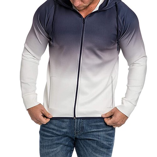 Men's Full Zip Hoodie Jacket Gradient Zipper Daily Holiday Going out Other Prints Casual Streetwear Hoodies Sweatshirts Black And White Wine Red White
Men's Full Zip Hoodie Jacket Gradient Zipper Daily Holiday Going out Other Prints Casual Streetwear Hoodies Sweatshirts Black And White Wine Red White