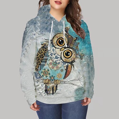 Women's Plus Size Tops Hoodie Sweatshirt Animal Print Long Sleeve Hooded Streetwear Daily Vacation Polyester Fall Winter Blue
Women's Plus Size Tops Hoodie Sweatshirt Animal Print Long Sleeve Hooded Streetwear Daily Vacation Polyester Fall Winter Blue