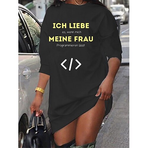 Women's Shift Dress Short Mini Dress Black Long Sleeve Letter Print Fall Spring Crew Neck Casual Fashion 2022 S M L XL XXL 3XL
Women's Shift Dress Short Mini Dress Black Long Sleeve Letter Print Fall Spring Crew Neck Casual Fashion 2022 S M L XL XXL 3XL