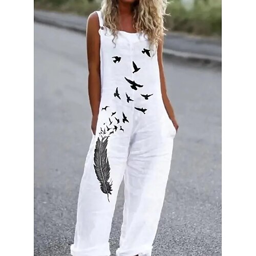 Women's Jumpsuit Animal Square Neck Casual Daily Weekend Straight Regular Fit Sleeveless White S M L Spring
Women's Jumpsuit Animal Square Neck Casual Daily Weekend Straight Regular Fit Sleeveless White S M L Spring