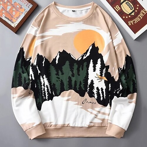 Men's Sweatshirt Pullover Graphic Patterned Landscape Print Daily Sports Streetwear 3D Print Casual Big and Tall Hoodies Sweatshirts Khaki
Men's Sweatshirt Pullover Graphic Patterned Landscape Print Daily Sports Streetwear 3D Print Casual Big and Tall Hoodies Sweatshirts Khaki