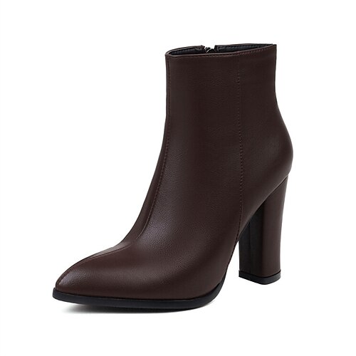 Women's Boots Daily Booties Ankle Boots Winter Chunky Heel Pointed Toe Minimalism PU Leather Zipper Solid Colored Black Brown Beige
Women's Boots Daily Booties Ankle Boots Winter Chunky Heel Pointed Toe Minimalism PU Leather Zipper Solid Colored Black Brown Beige