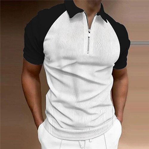 Men's Collar Polo Shirt Golf Shirt Striped Turndown Black 3D Print Outdoor Street Short Sleeves Zipper Print Clothing Apparel Fashion Designer Casual Breathable / Summer / Spring / Summer
Men's Collar Polo Shirt Golf Shirt Striped Turndown Black 3D Print Outdoor Street Short Sleeves Zipper Print Clothing Apparel Fashion Designer Casual Breathable / Summer / Spring / Summer
