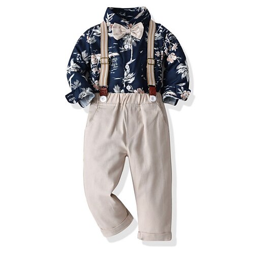 2 Pieces Kids Boys Shirt & Pants Clothing Set Outfit Floral Stripe Long Sleeve Print Cotton Set School Daily Casual Spring Summer 2-6 Years Black Pink Navy Blue
2 Pieces Kids Boys Shirt & Pants Clothing Set Outfit Floral Stripe Long Sleeve Print Cotton Set School Daily Casual Spring Summer 2-6 Years Black Pink Navy Blue