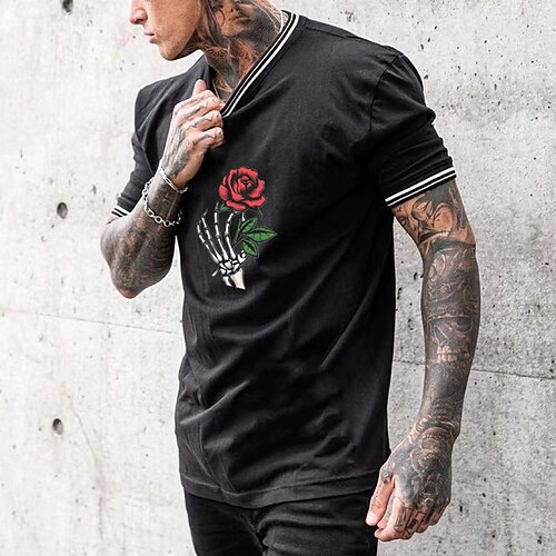 Men's T shirt Tee Graphic Patterned Solid Color Skull Rose Crew Neck Casual Daily Short Sleeve Tops Casual White Black / Sports
Men's T shirt Tee Graphic Patterned Solid Color Skull Rose Crew Neck Casual Daily Short Sleeve Tops Casual White Black / Sports