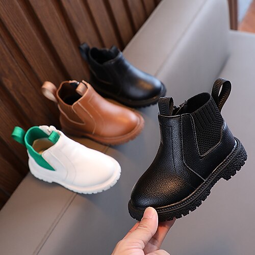 Boys Girls' Boots Combat Boots Leather Waterproof School Shoes Little Kids(4-7ys) Toddler(2-4ys) Daily Outdoor Zipper White Black Brown Fall Winter / Mid-Calf Boots
Boys Girls' Boots Combat Boots Leather Waterproof School Shoes Little Kids(4-7ys) Toddler(2-4ys) Daily Outdoor Zipper White Black Brown Fall Winter / Mid-Calf Boots