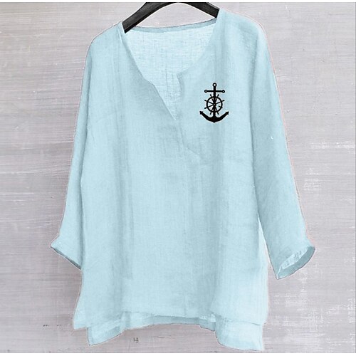 Men's Shirt Solid Color Anchor V Neck Street Casual Button-Down Print Half Sleeve Tops Designer Casual Fashion Breathable White Black Gray / Summer
Men's Shirt Solid Color Anchor V Neck Street Casual Button-Down Print Half Sleeve Tops Designer Casual Fashion Breathable White Black Gray / Summer