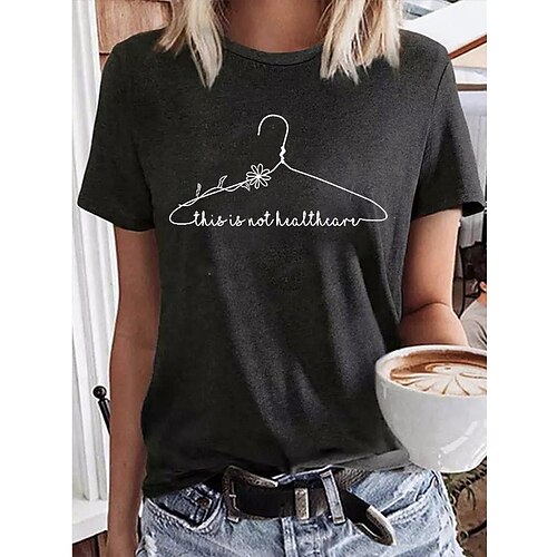 Women's T shirt Tee Text Flower Casual Weekend Painting T shirt Tee Short Sleeve Print Round Neck Basic Essential White Black Blue S
Women's T shirt Tee Text Flower Casual Weekend Painting T shirt Tee Short Sleeve Print Round Neck Basic Essential White Black Blue S