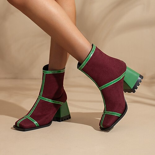 Women's Boots Booties Ankle Boots Chunky Heel Square Toe Elegant Party Daily Suede Zipper Fall Winter Color Block Wine Leopard Black / Booties / Ankle Boots
Women's Boots Booties Ankle Boots Chunky Heel Square Toe Elegant Party Daily Suede Zipper Fall Winter Color Block Wine Leopard Black / Booties / Ankle Boots