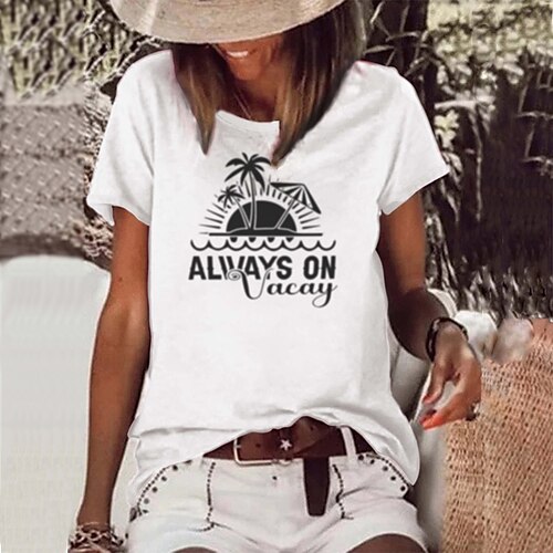 Women's T shirt Tee Graphic Patterned Text Casual Weekend Painting T shirt Tee Short Sleeve Print Round Neck Basic Essential White Black Pink S
Women's T shirt Tee Graphic Patterned Text Casual Weekend Painting T shirt Tee Short Sleeve Print Round Neck Basic Essential White Black Pink S