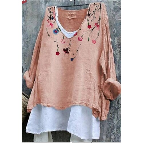 Women's Blouse Flower Daily Weekend Blouse Shirt Long Sleeve Round Neck Casual Streetwear Orange S
Women's Blouse Flower Daily Weekend Blouse Shirt Long Sleeve Round Neck Casual Streetwear Orange S