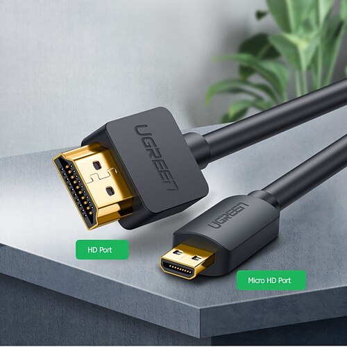 

Ugreen 4K/60Hz Micro HDMI Cable 3D Effect Mini HDMI to HDMI Male to Male for GoPro Sony Projector 1m 1.5m