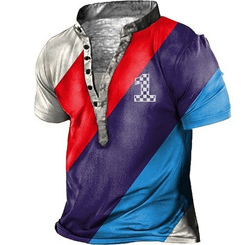 Men's Henley Shirt Tee T shirt Tee 3D Print Graphic Patterned Color Block Plus Size Stand Collar Daily Sports Button-Down Print Short Sleeve Tops Designer Basic Casual Big and Tall Rainbow / Summer
Men's Henley Shirt Tee T shirt Tee 3D Print Graphic Patterned Color Block Plus Size Stand Collar Daily Sports Button-Down Print Short Sleeve Tops Designer Basic Casual Big and Tall Rainbow / Summer