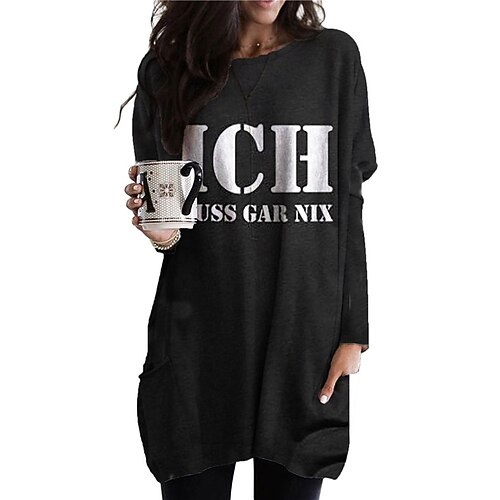Women's Shift Dress Short Mini Dress Black Long Sleeve Print Letter Pocket Print Fall Spring Crew Neck Casual Vacation 2022 S M L XL XXL 3XL
Women's Shift Dress Short Mini Dress Black Long Sleeve Print Letter Pocket Print Fall Spring Crew Neck Casual Vacation 2022 S M L XL XXL 3XL