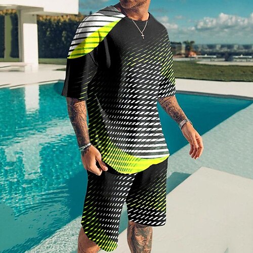 Men's T-shirt Suits Tennis Shirt Graphic Geometry Crew Neck Purple Gray Black 3D Print Street Daily Short Sleeve Print Clothing Apparel 2pcs Basic Fashion Lightweight Casual / Summer / Spring
Men's T-shirt Suits Tennis Shirt Graphic Geometry Crew Neck Purple Gray Black 3D Print Street Daily Short Sleeve Print Clothing Apparel 2pcs Basic Fashion Lightweight Casual / Summer / Spring