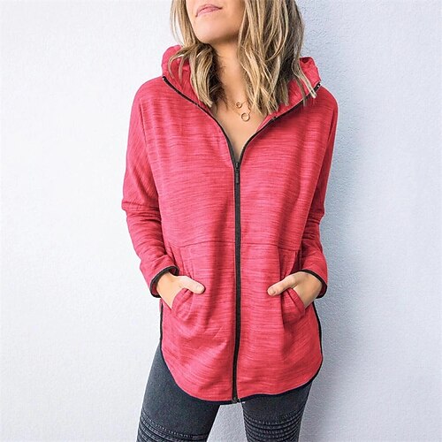 Women's Hoodie Jacket Windproof Warm Outdoor Street Daily Going out Pocket Full Zip Zipper Hoodie Casual Solid Color Regular Fit Outerwear Long Sleeve Winter Fall Green Blue Yellow S M L XL XXL 3XL
Women's Hoodie Jacket Windproof Warm Outdoor Street Daily Going out Pocket Full Zip Zipper Hoodie Casual Solid Color Regular Fit Outerwear Long Sleeve Winter Fall Green Blue Yellow S M L XL XXL 3XL